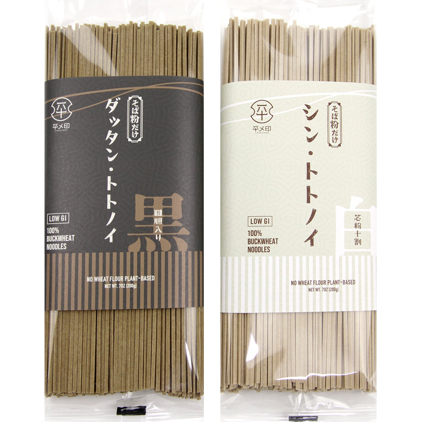 そば粉だけ 食べ比べ シン・トトノイ 芯粉十割 200g ＋ ダッタン・トトノイ 韃靼そば粉入り十割 200g